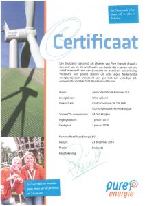 Pure Energie Certificaat duurzame toekomst