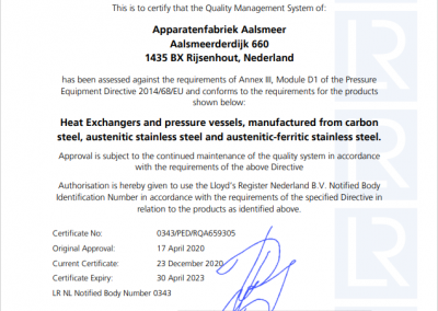 EG Conformiteitscertificaat module D1-2021