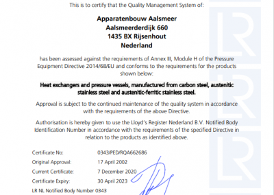 EG Conformiteitscertificaat module H-2021
