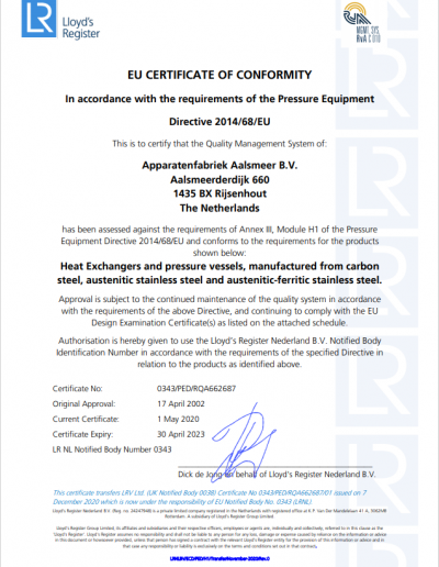 EG Conformiteitscertificaat module H1-2021